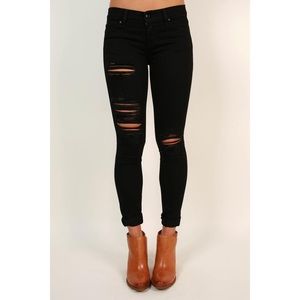 Black distressed jeans